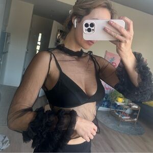 Elegant Black Sheer Top